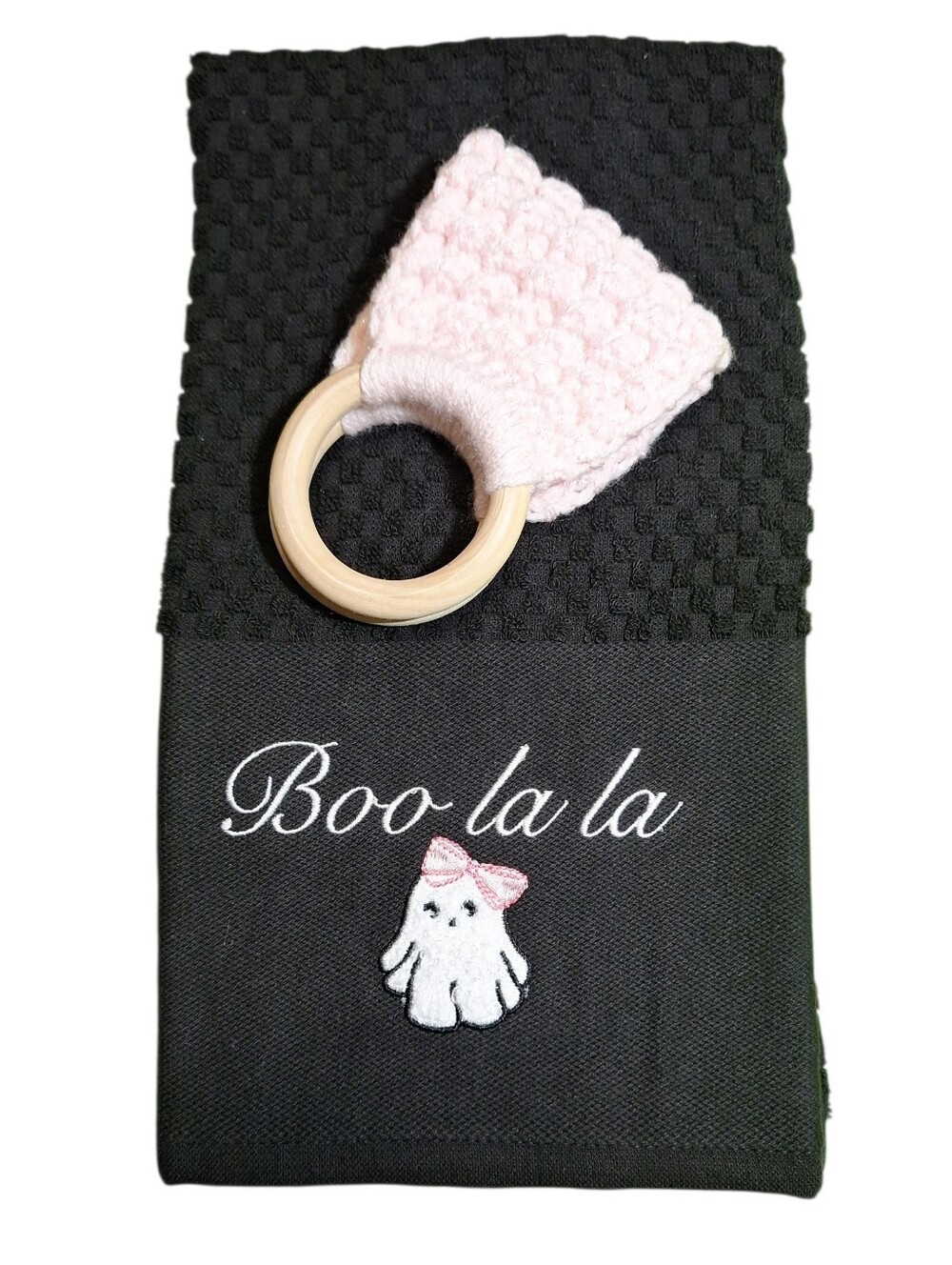 Tricks & Treats Dish Towel & Handmade Crochet Towel Holder NWOT